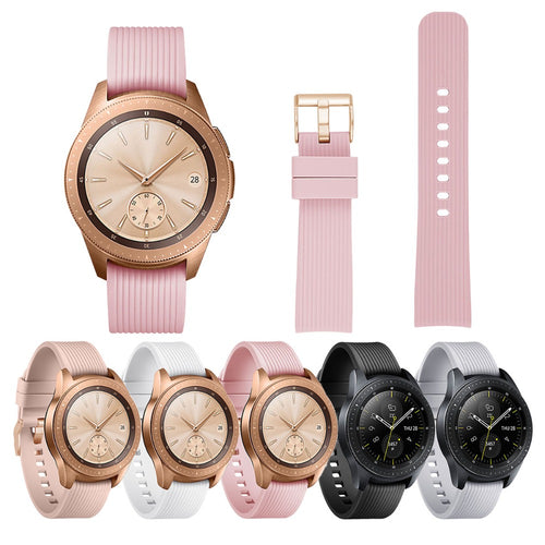 Silicone Band for Samsung Galaxy Watch 42mm Active Rubber Replacement Bracelet WatchBand Strap for Galaxy Watch 42mm Gold Buckle
